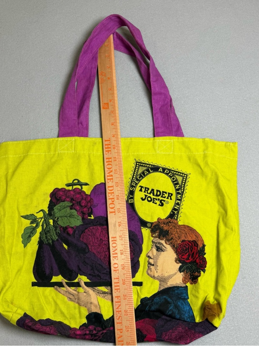 VTG Trader Joes Tote Fruit Lady By Special Appointment Reusable Canvas Bag - Picture 9 of 10